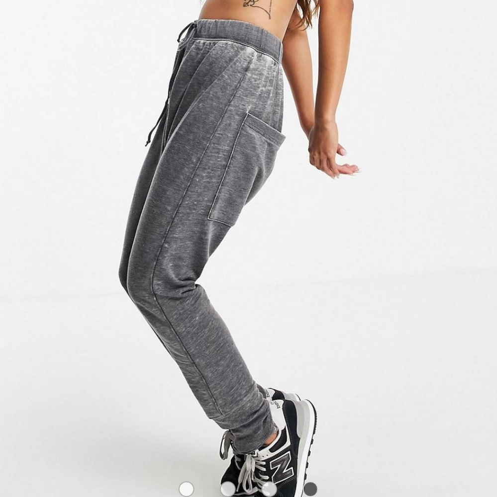 Free People Cozy All Day Harem Black Oversized Leggings - Picture 13 of 15